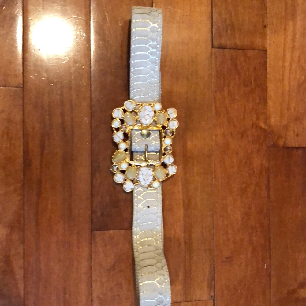 Leather Rock genuine leather and embellished belt